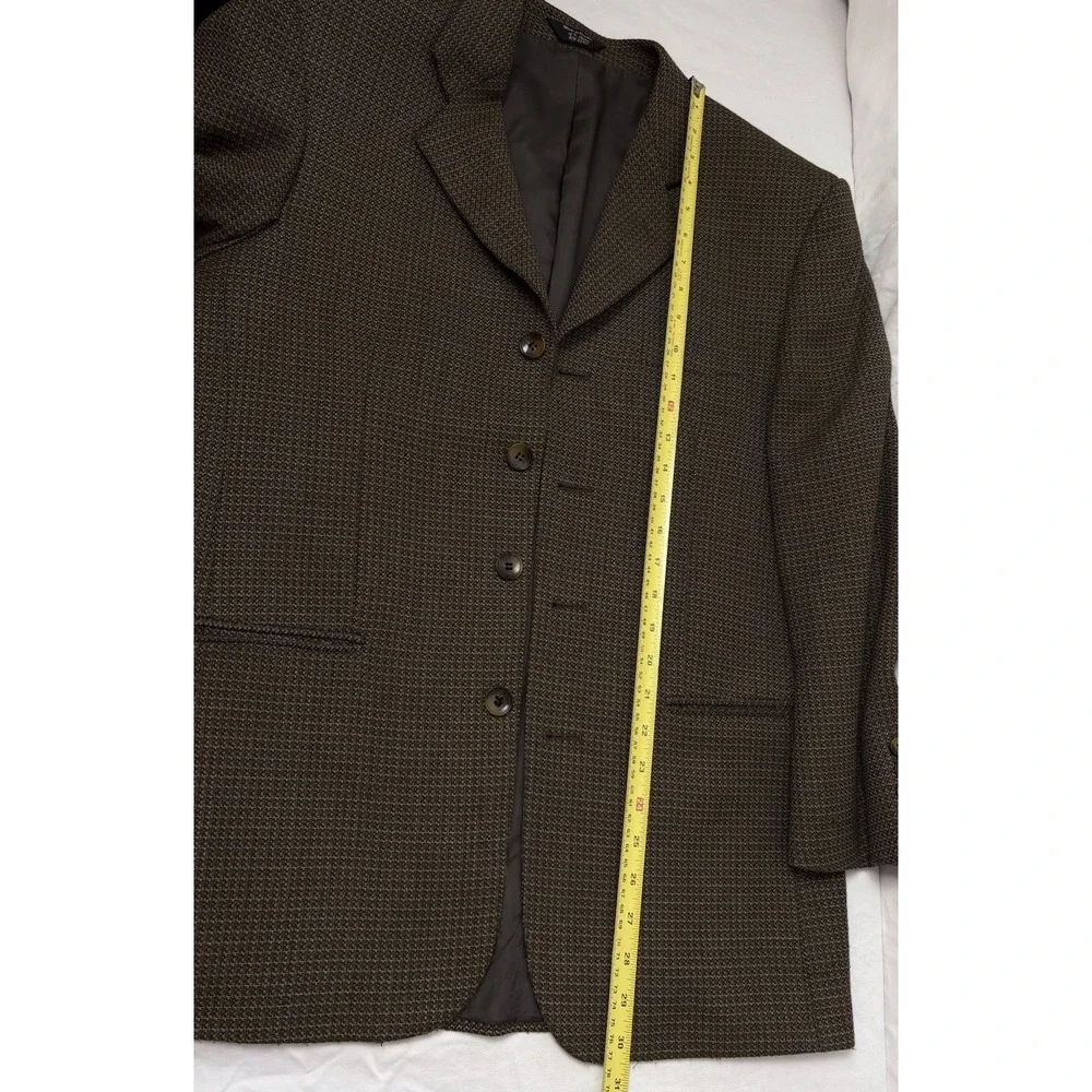 Vintage Men's Bob Mackie Classic Wool Blend Blazer Brown 42 90's USA Houndstooth